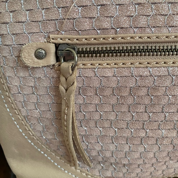 The Sak Handbags - THE SAK Metallic Weaved Tan Leather Shoulder Tote Bag
